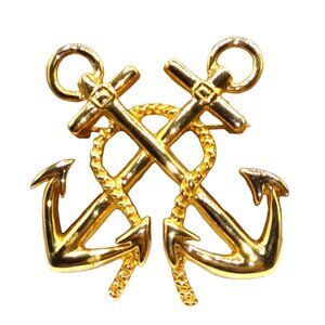 Vintage Carolee Anchors Away Brooch, Gold Tone Nautical Pin